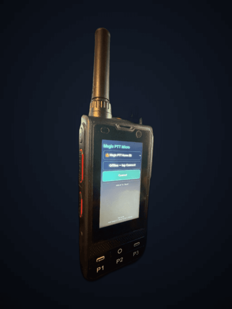 Anysecu W6 UHF candidate running Magic PTT Micro